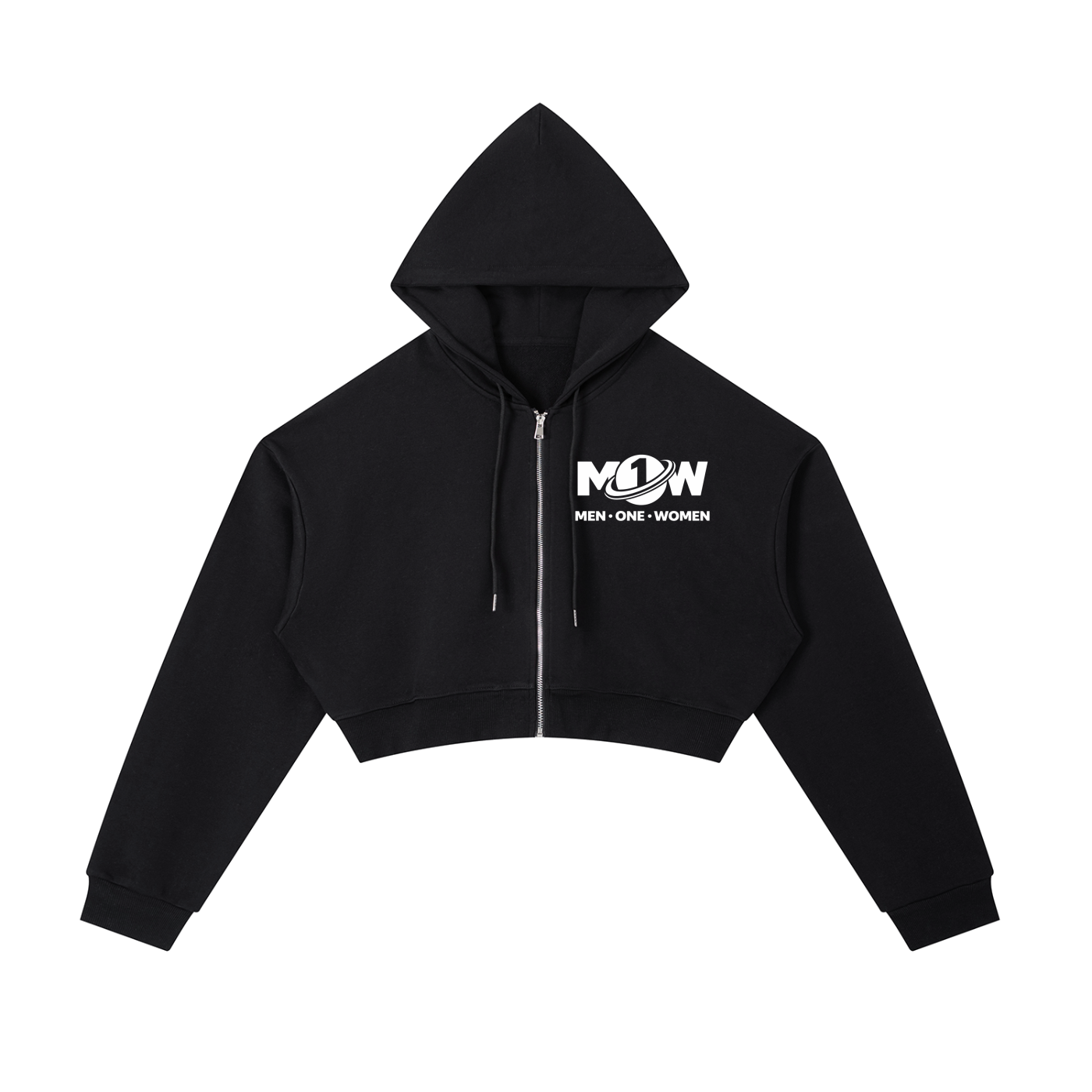 Essential Cropped Zip-Up Hoodie