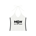Women's Color Block Halter Crop Tank Top