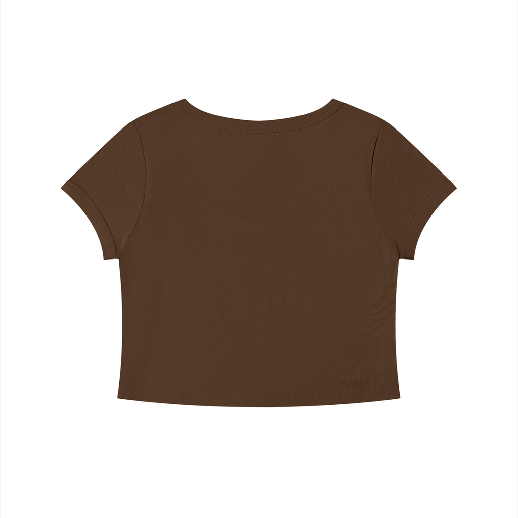 Women's Solid Color Slim Crop T-Shirt