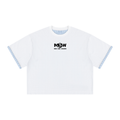 Unisex Boxy Plaid-Lined Double-Face T-Shirt
