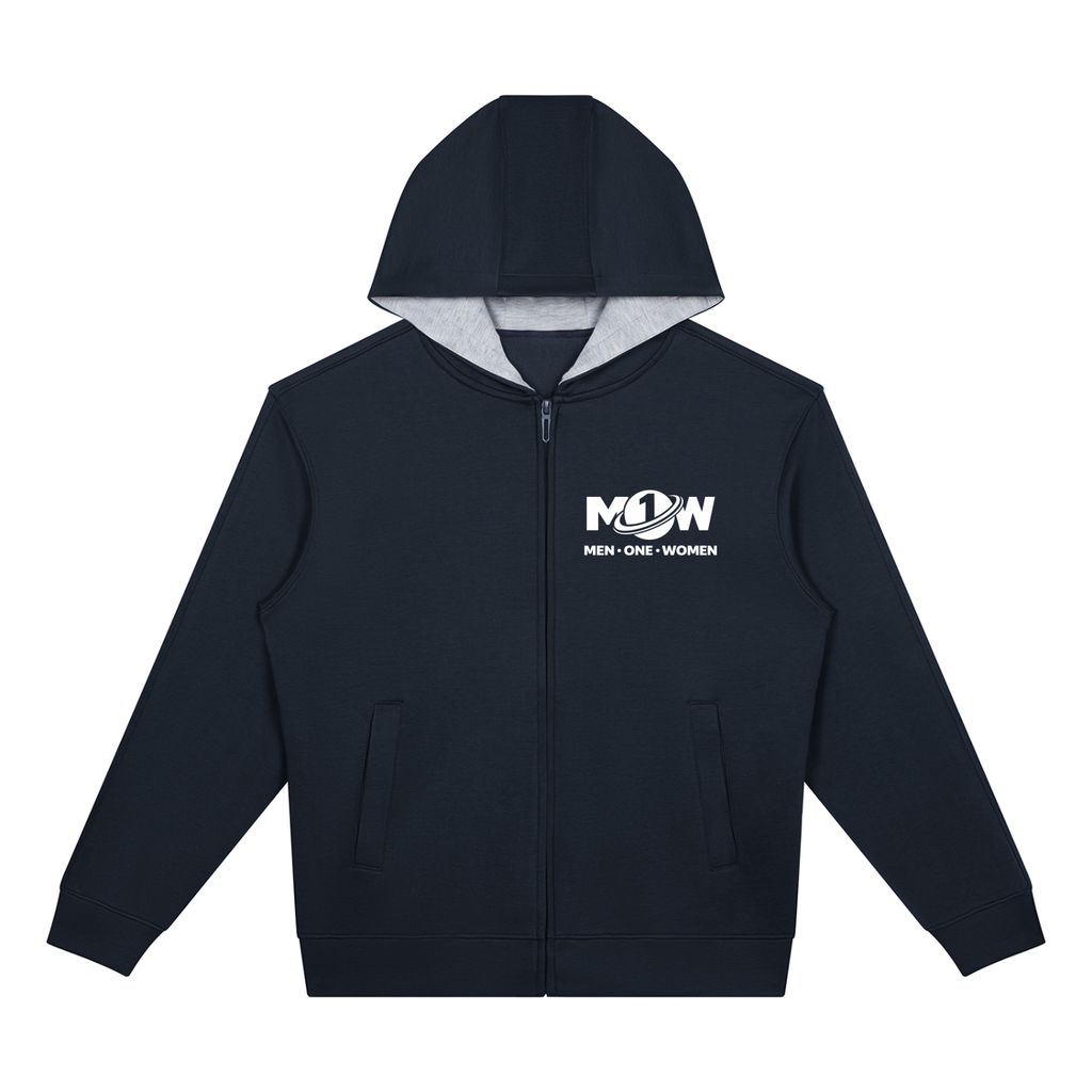 Unisex Drop Shoulder Full Zip Hoodie
