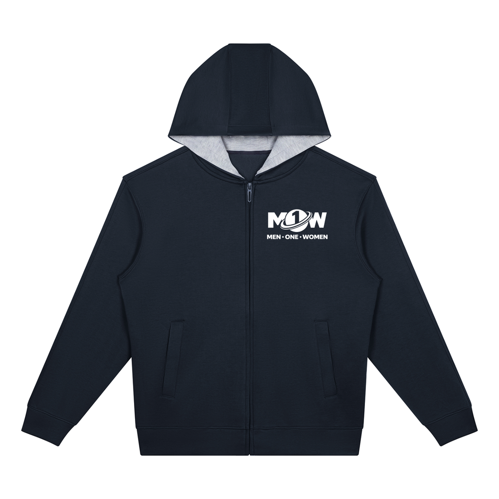 Unisex Drop Shoulder Full Zip Hoodie