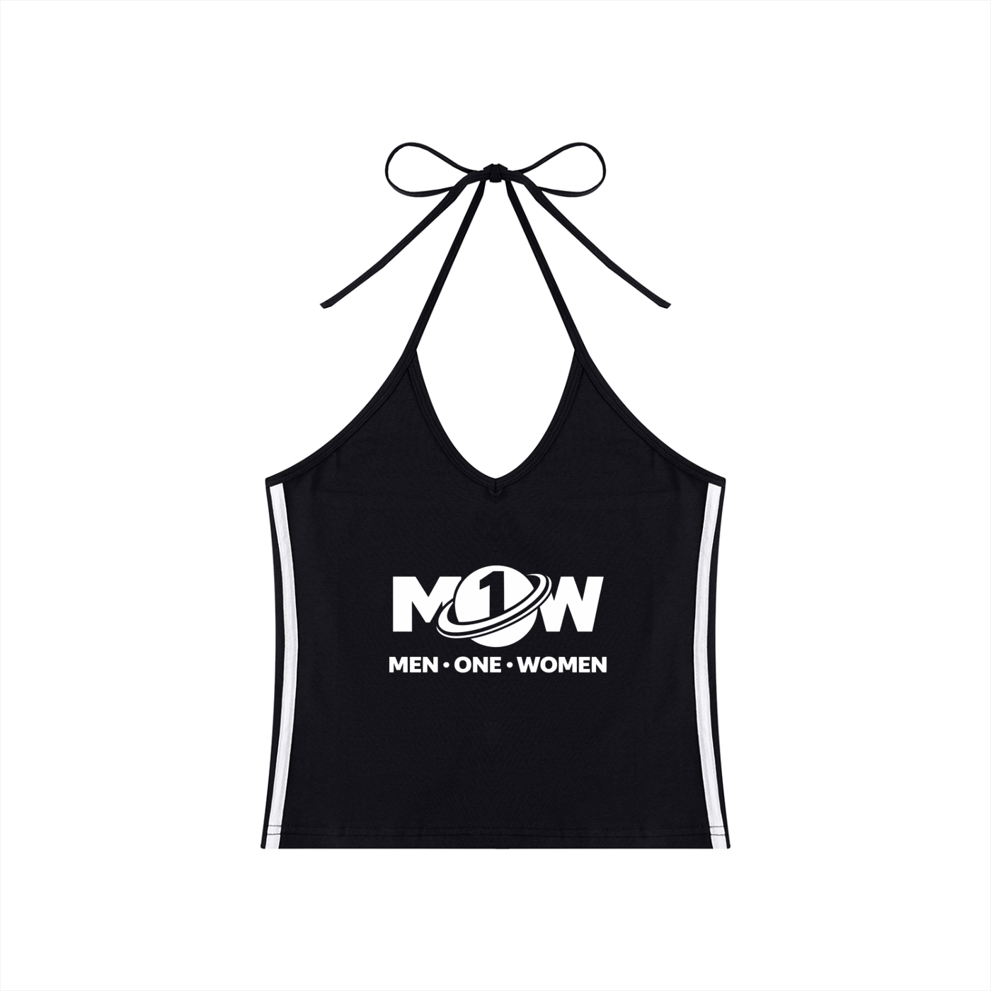 Women's Color Block Halter Crop Tank Top