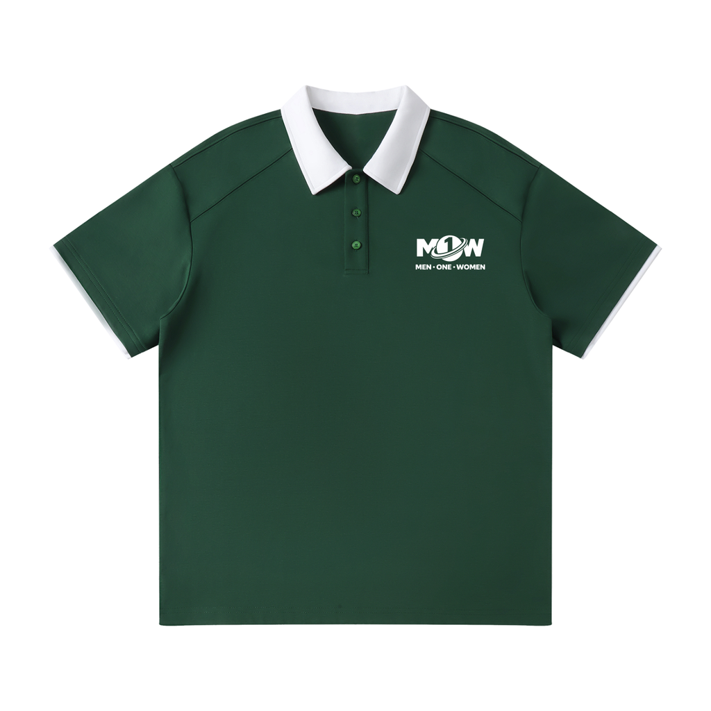 Contrast Collar Raglan Polo Shirt