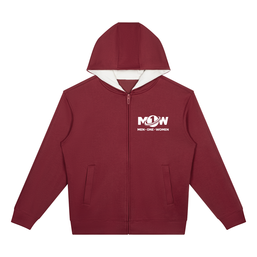 Unisex Drop Shoulder Full Zip Hoodie