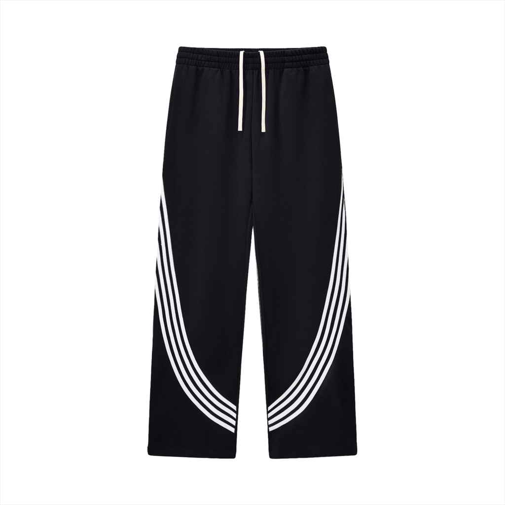 Curved Stripe Straight Sweatpants