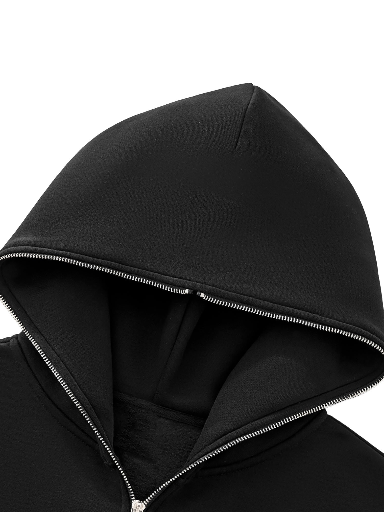 Boxy Full-Zip Fleece Hoodie