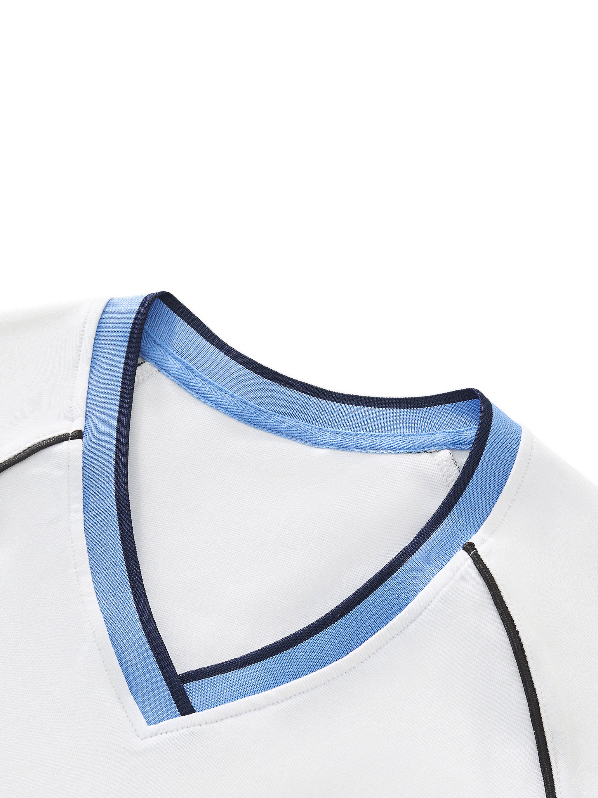 Contrast Trim V-Neck Crop T-Shirt