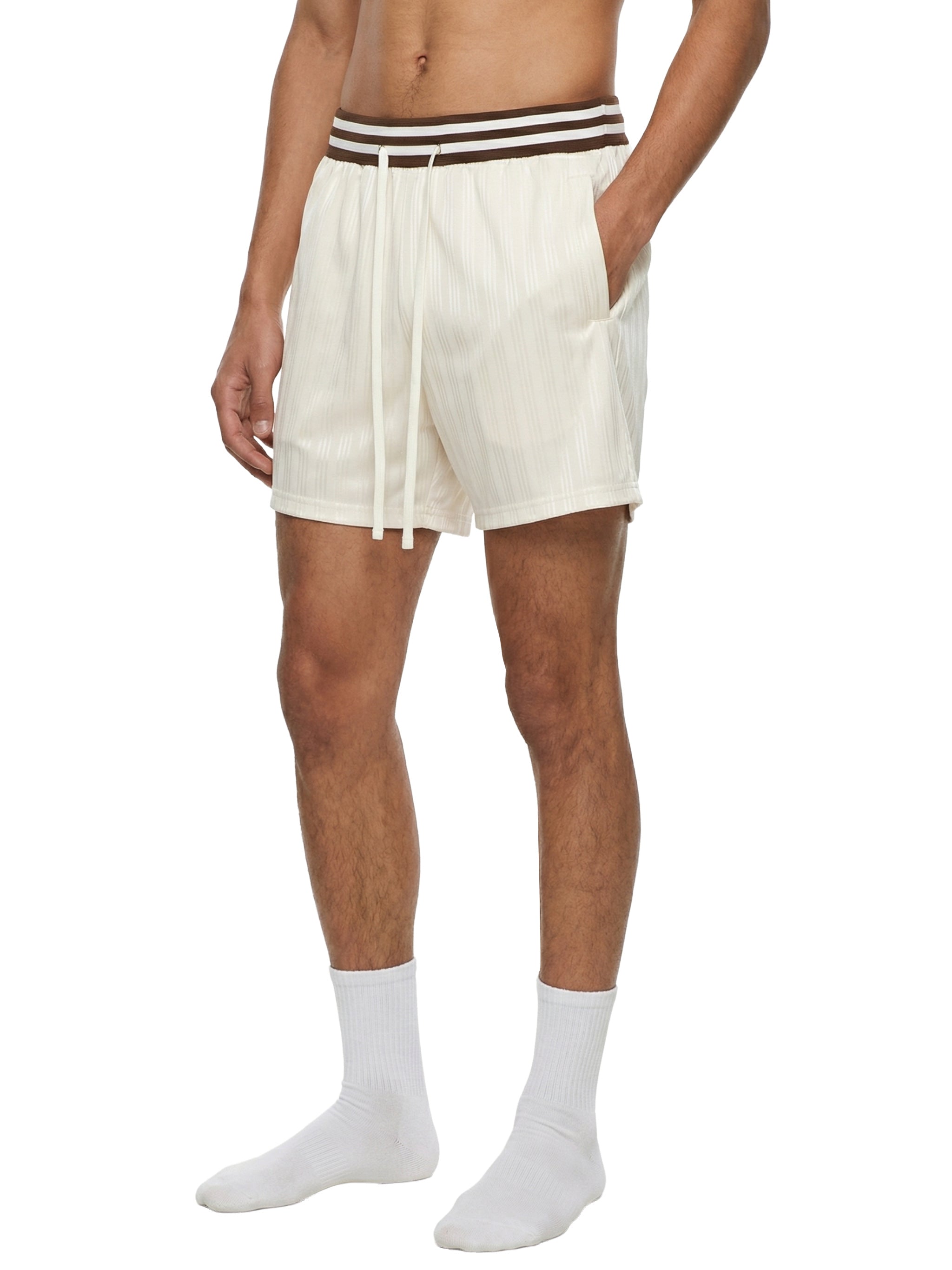 Unisex Striped Drawstring Shorts