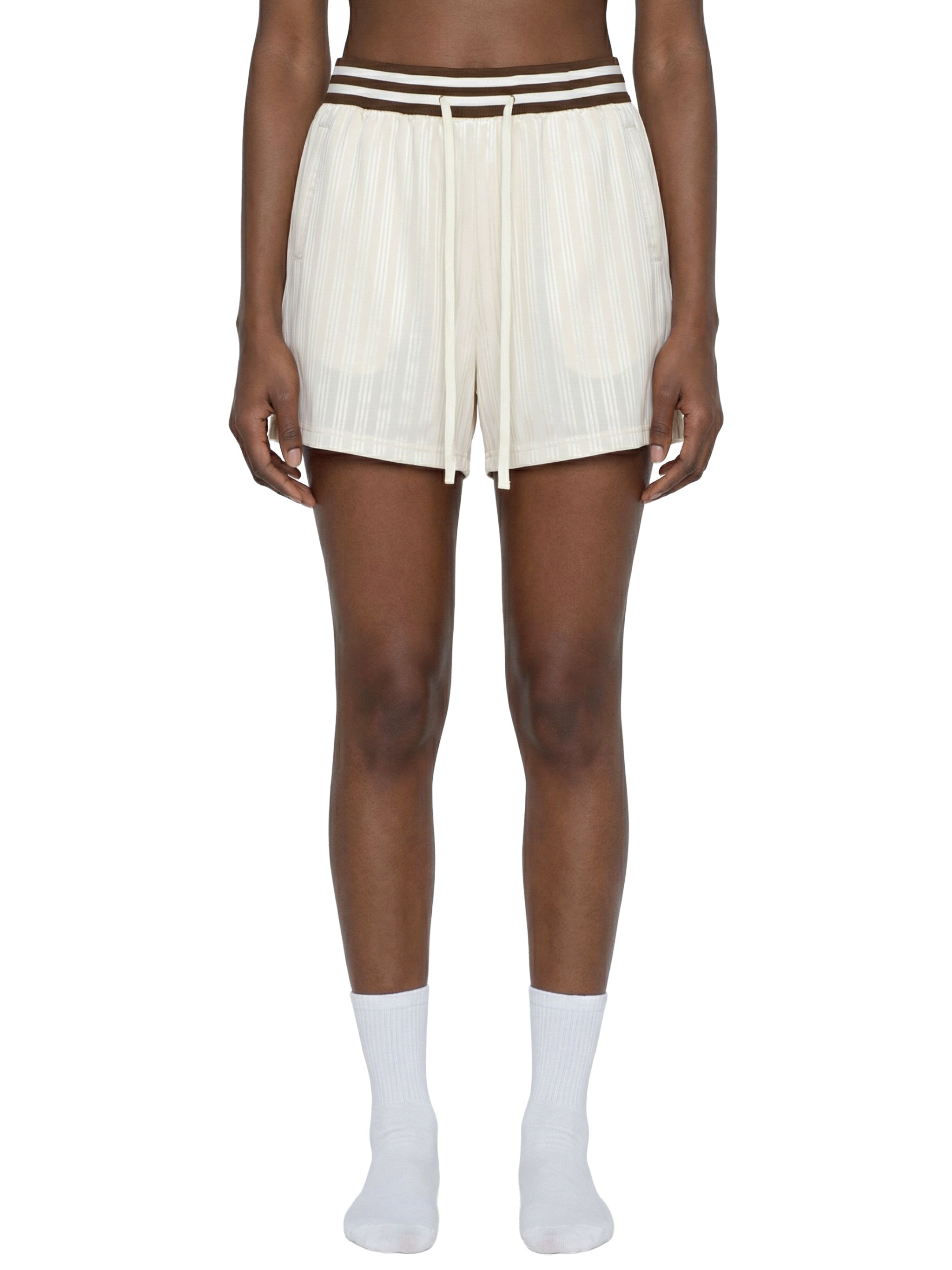 Unisex Striped Drawstring Shorts