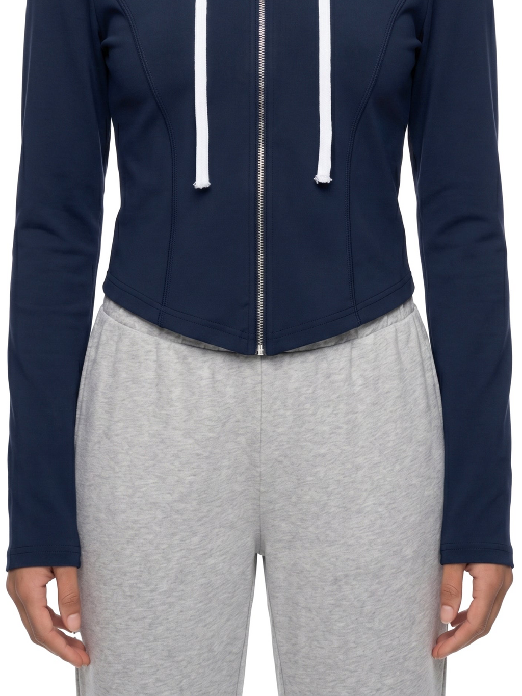 Women's Slim Cropped Full Zip Hoodie