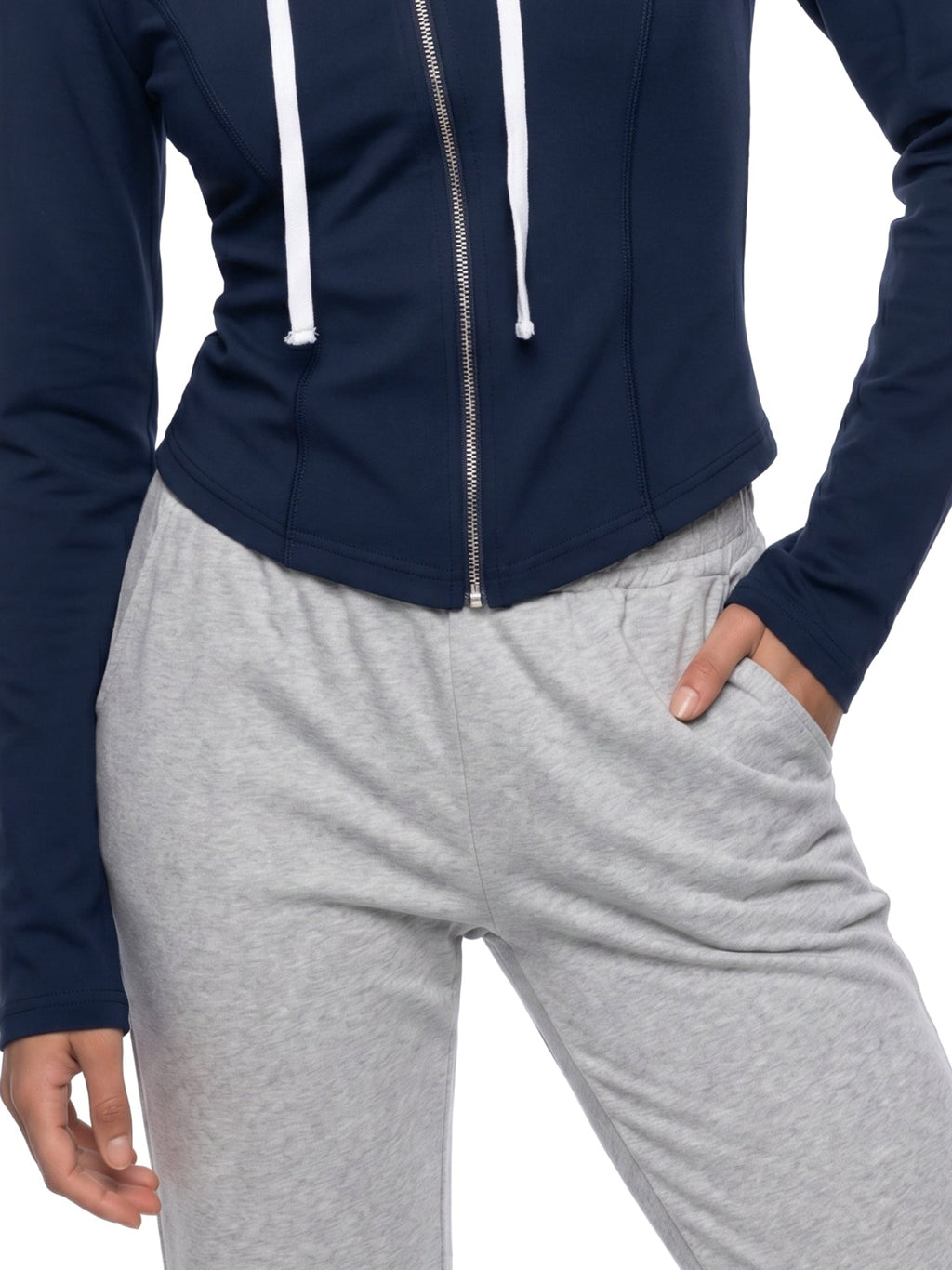 Women's Slim Cropped Full Zip Hoodie