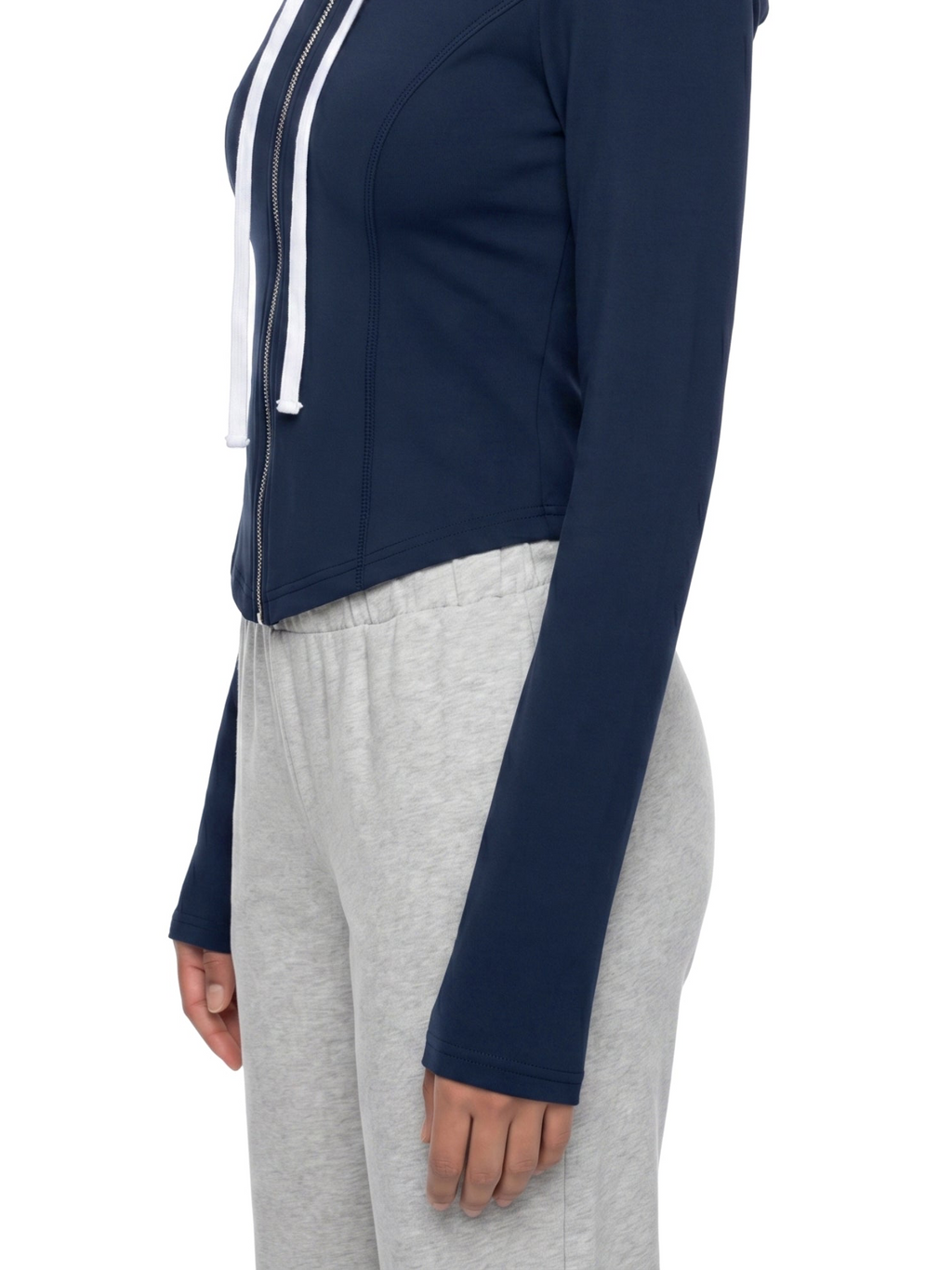 Women's Slim Cropped Full Zip Hoodie