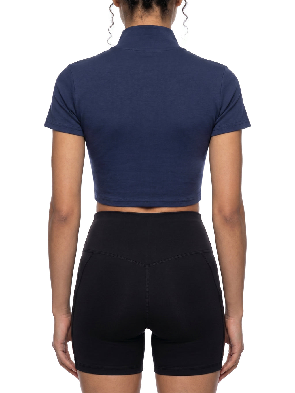 Women's Cropped Full Zip Short Sleeve T-Shirt