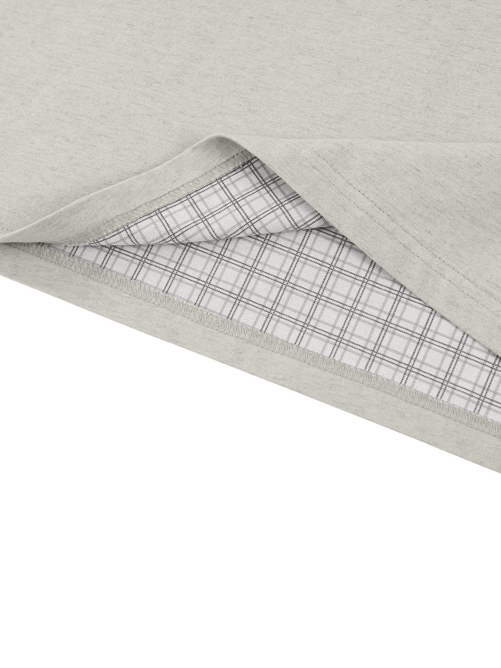 Unisex Boxy Plaid-Lined Double-Face T-Shirt