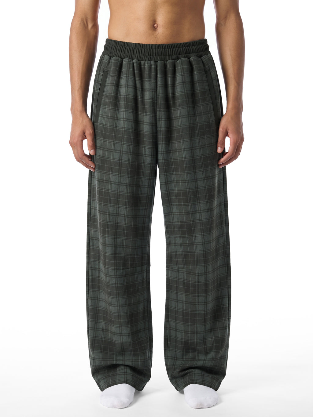 Unisex Plaid Straight Leg Pants