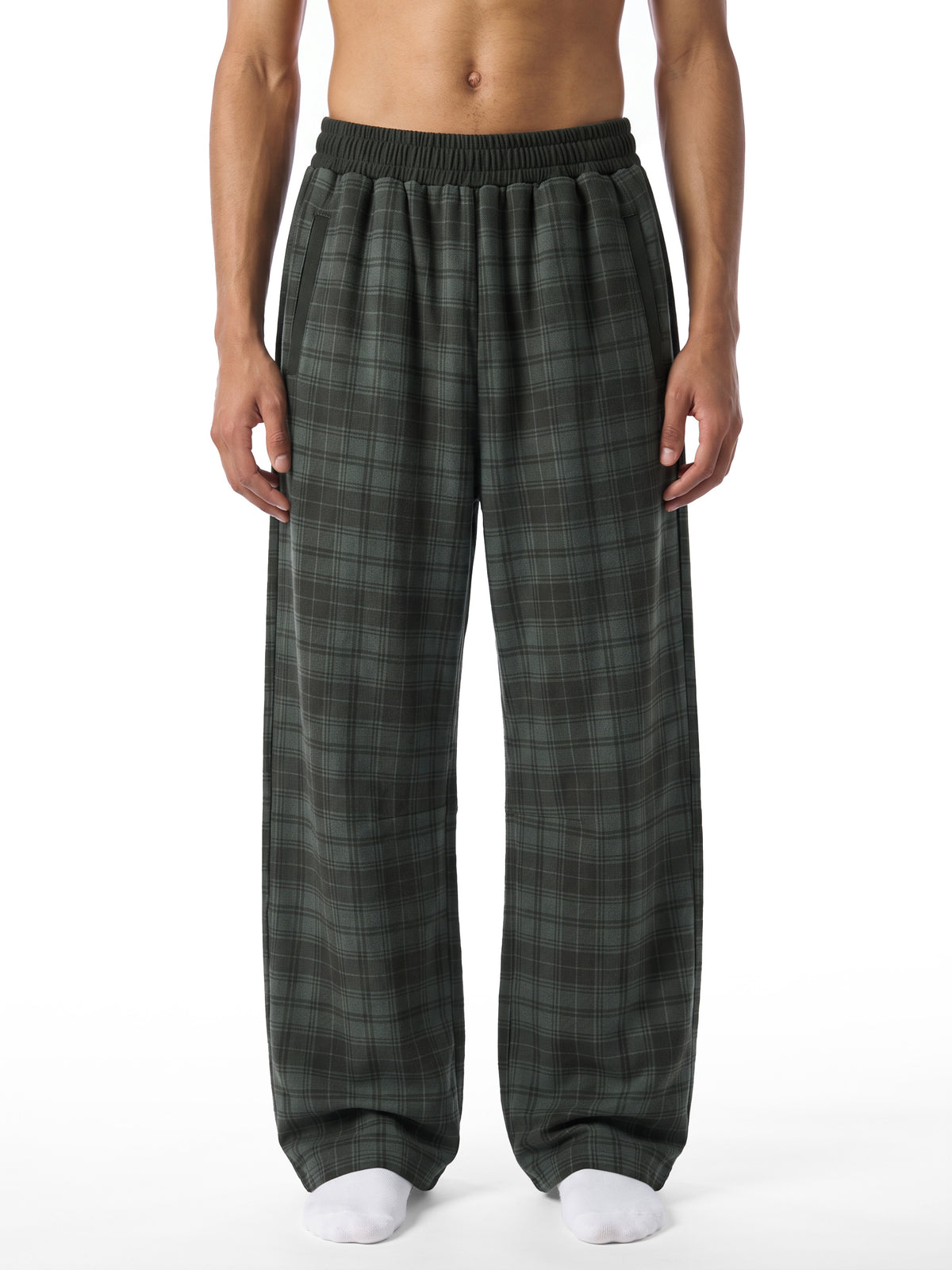 Unisex Plaid Straight Leg Pants