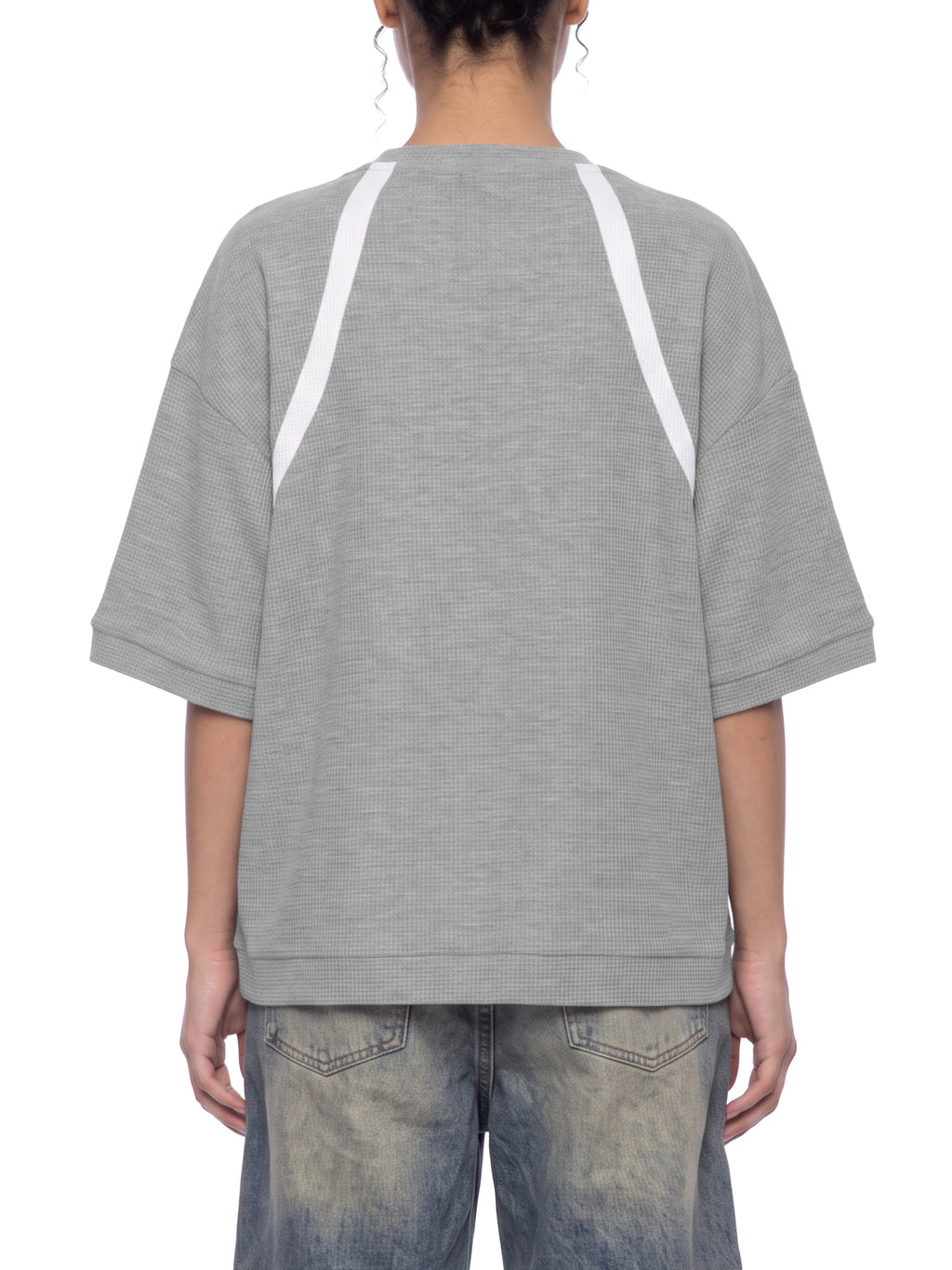 Unisex Color Block Waffle Boxy T-Shirt